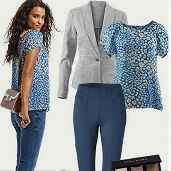 CAbi Blue Button Back Top - Picture 6 of 7